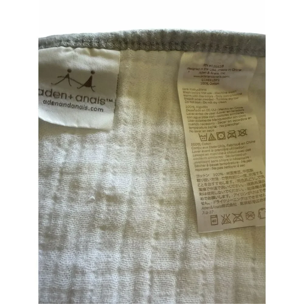 Aden + Anais Pink Gray Muslin cotton dream blanket Stains with Elephant Lovey